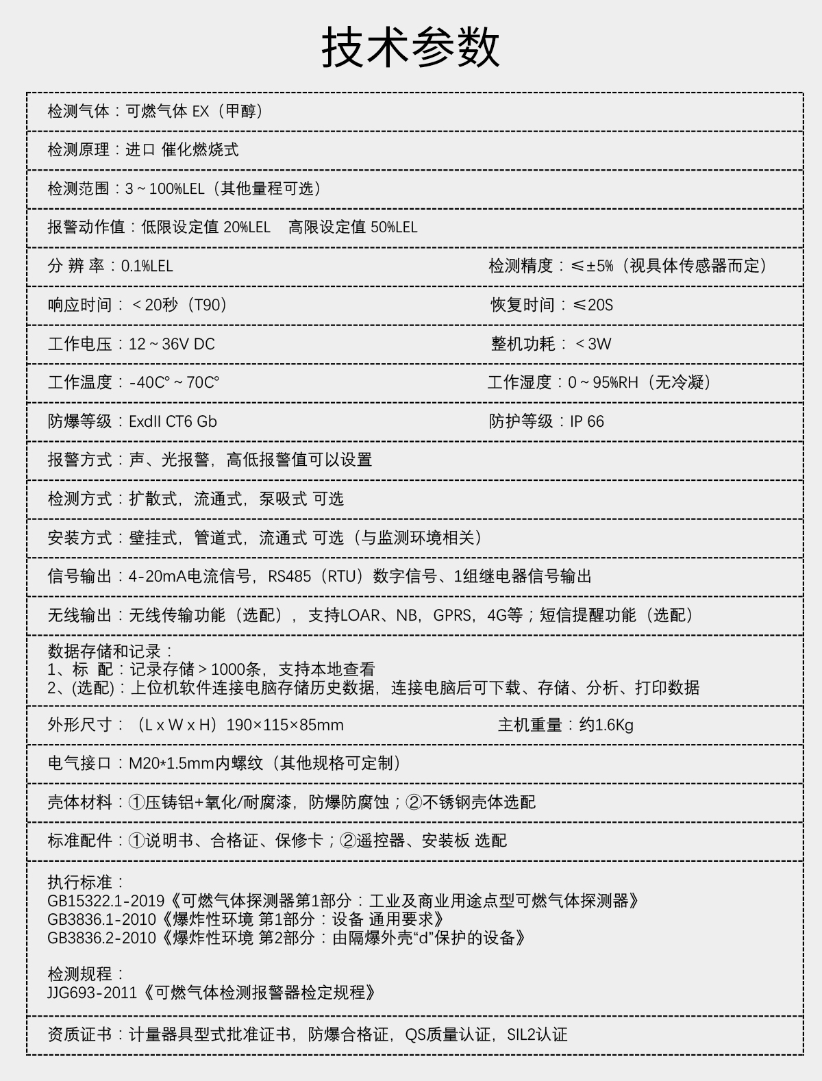 固定分體式可燃?xì)怏w檢測儀---甲醇