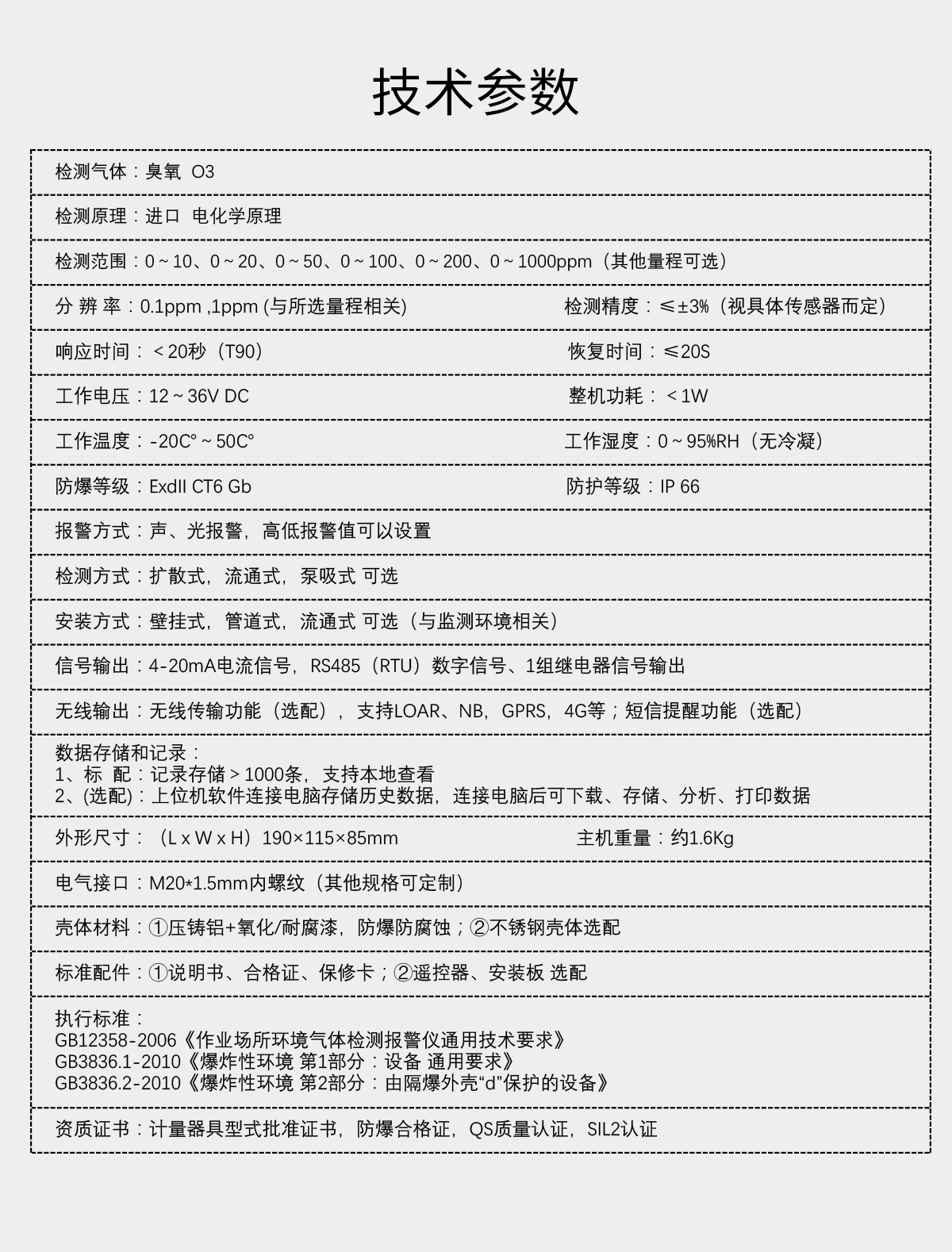 固定分體式臭氧檢測(cè)儀