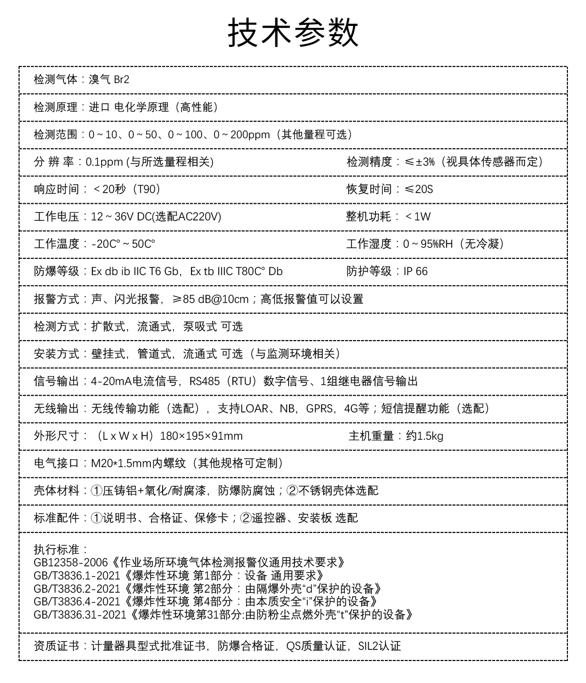 固定式溴氣檢測儀