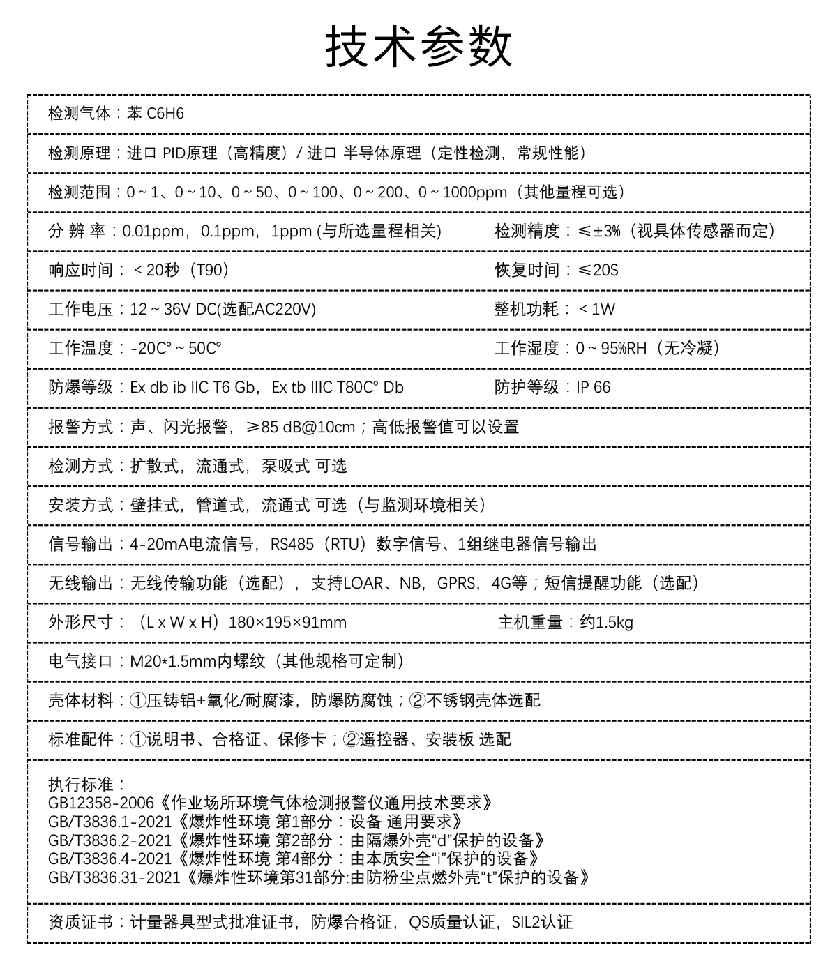 固定式苯氣體檢測(cè)儀